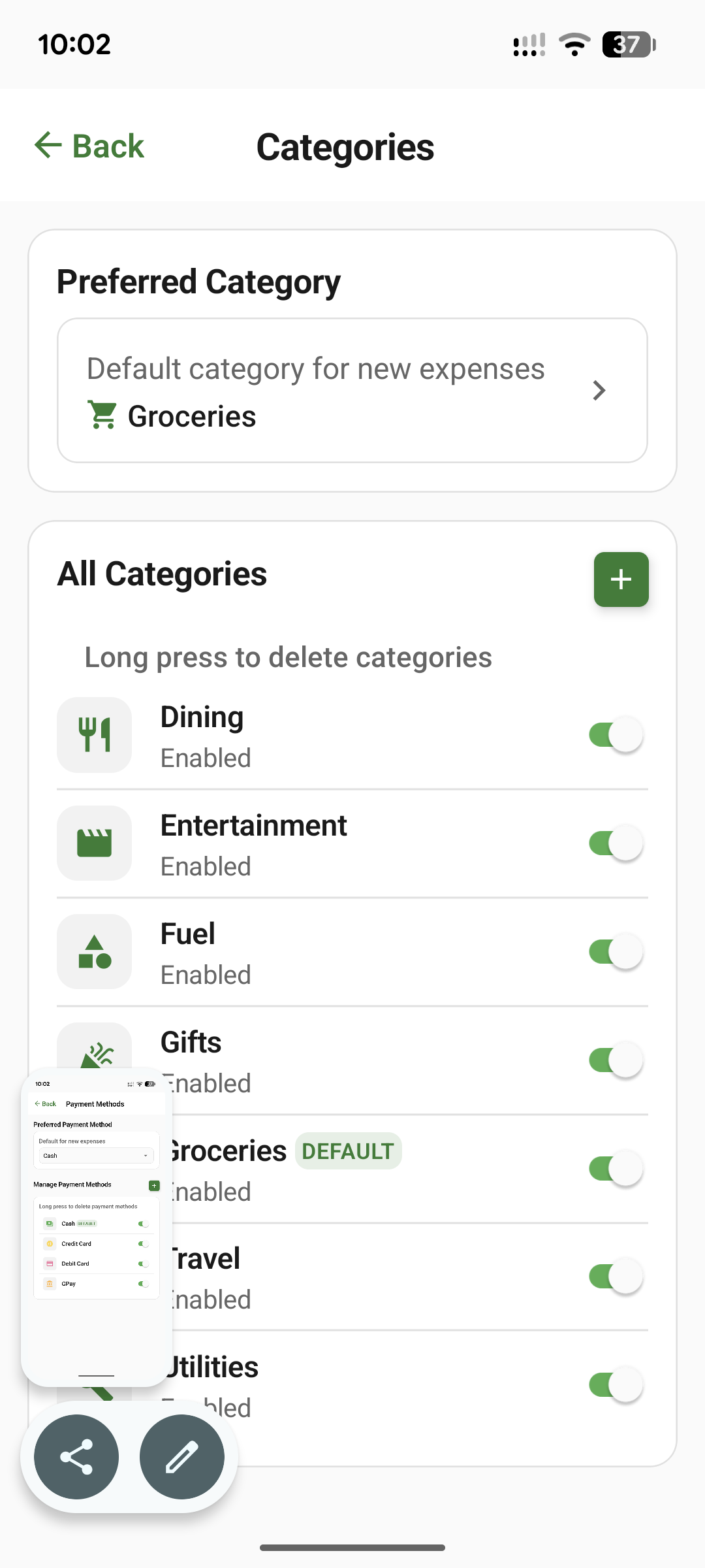 Manage Categories